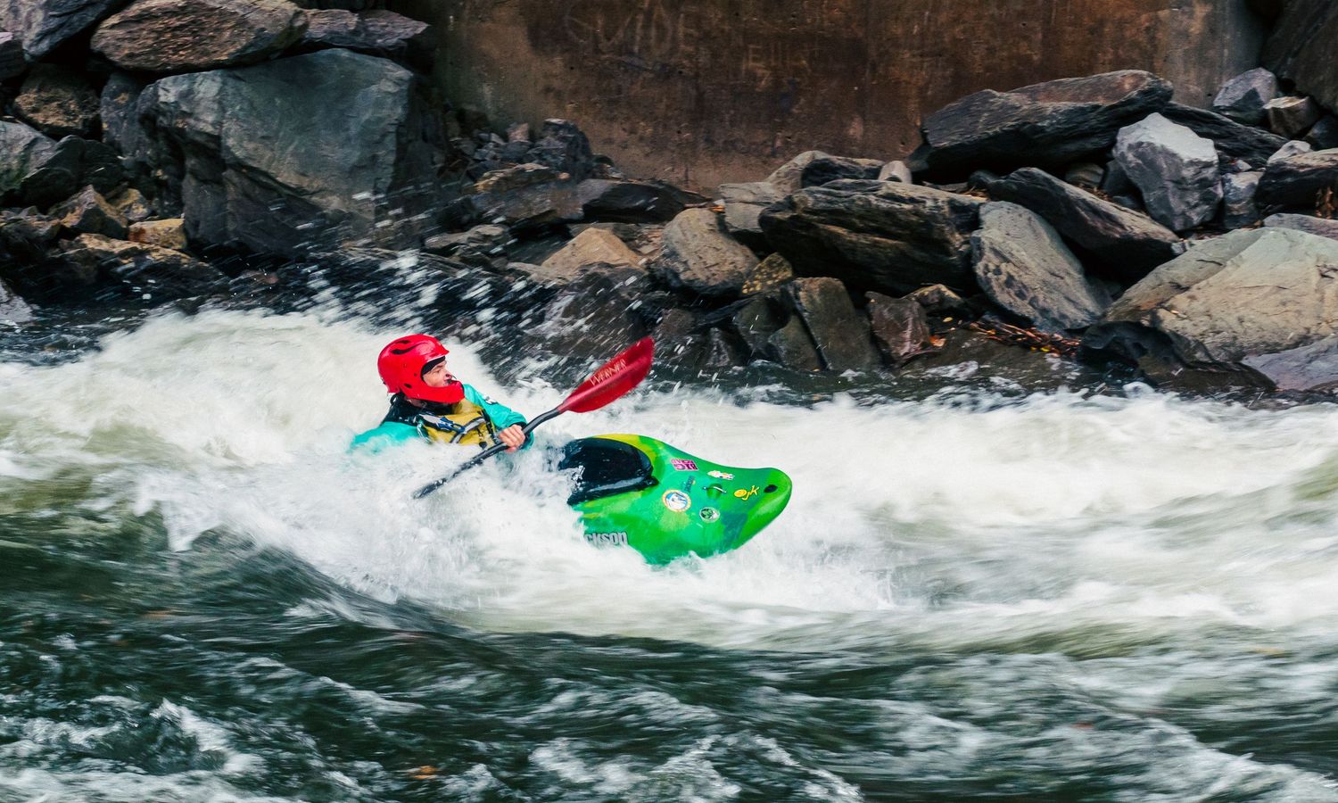 Iron man kayak man. Whitewater kayaker at the Ocoee River's Hell Hole during Fall 2024. © Jack Curtis Photography.