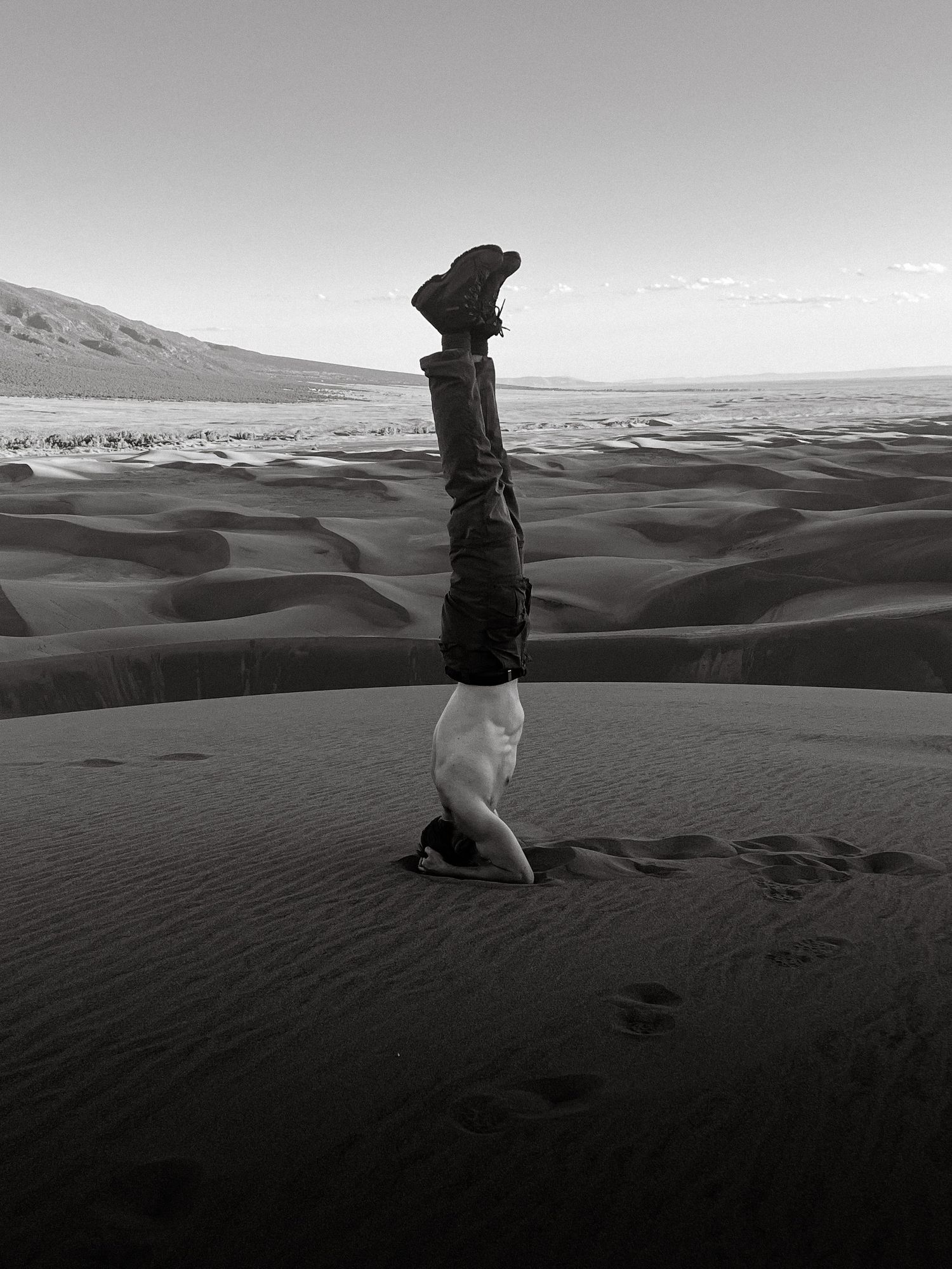Head over heels to be here. Black and White of Colorado Great Sand Dunes National Park during Summer 2024. © Jack Curtis Photography.