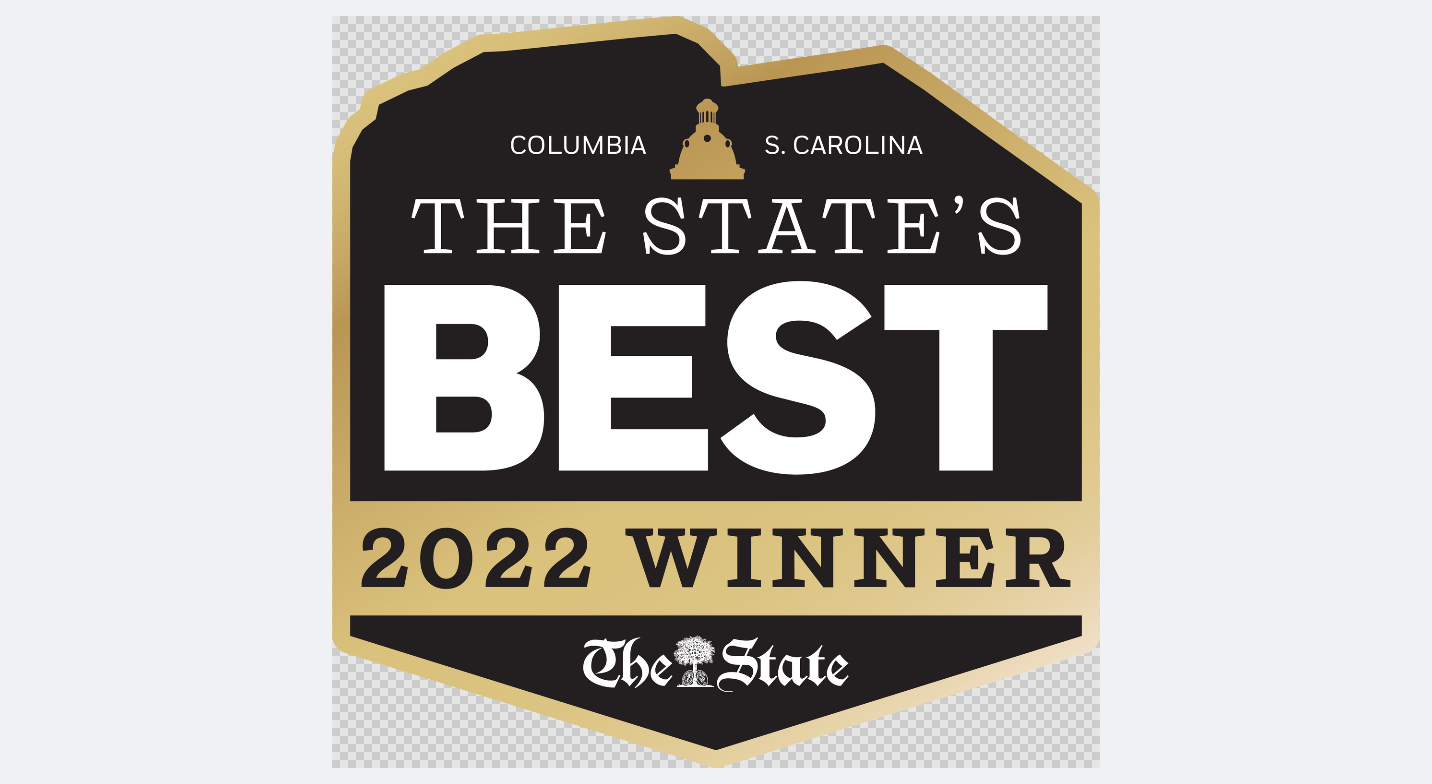 Black and gold award badge for The State's Best 2022 Winner recognition.