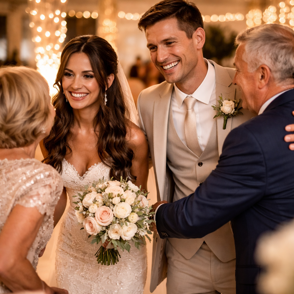 Collage fotográfico de boda romántica que muestra momentos íntimos entre la pareja, con iluminación suave en su boda.
