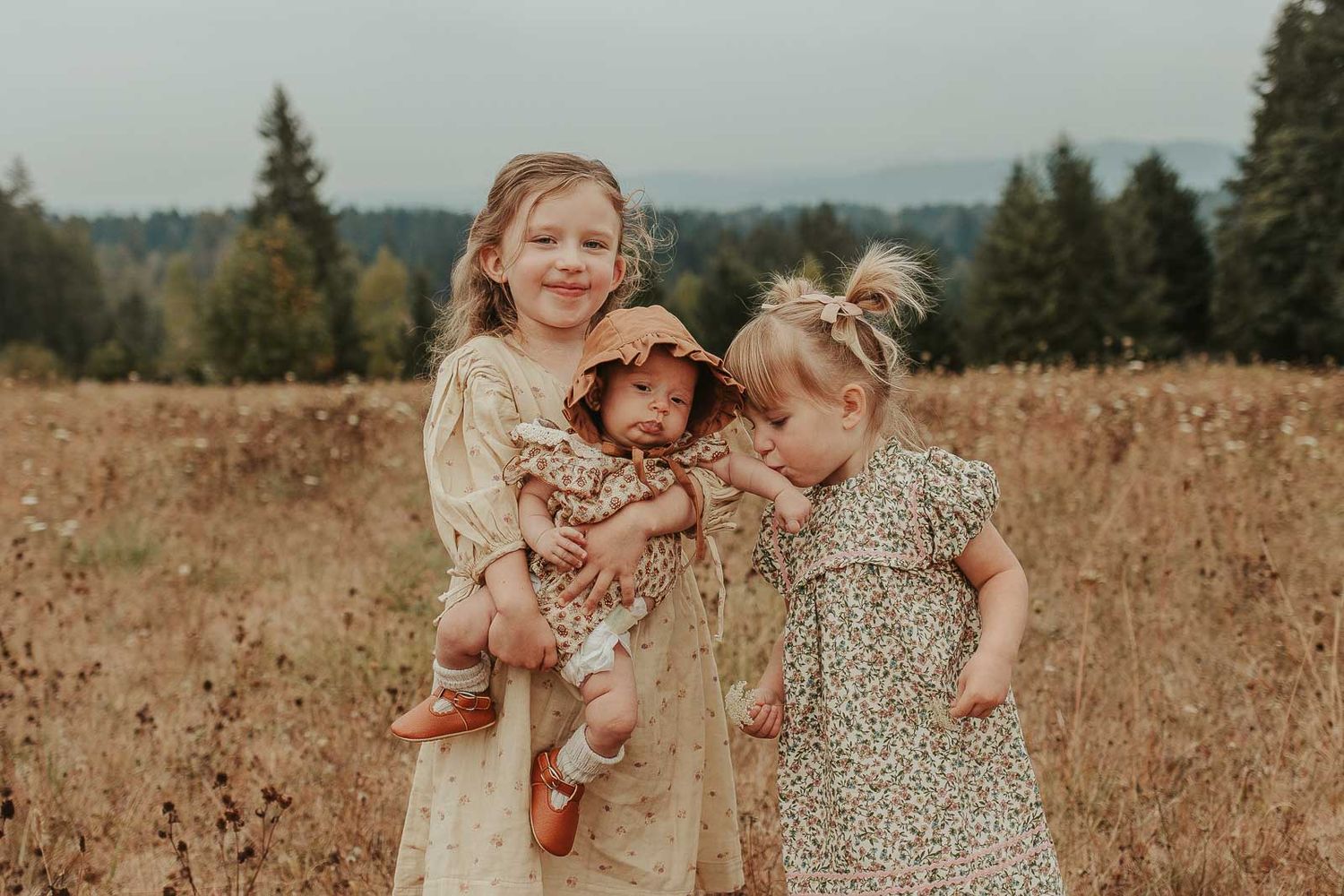 Sibling interaction captured in a Spokane family portrait session