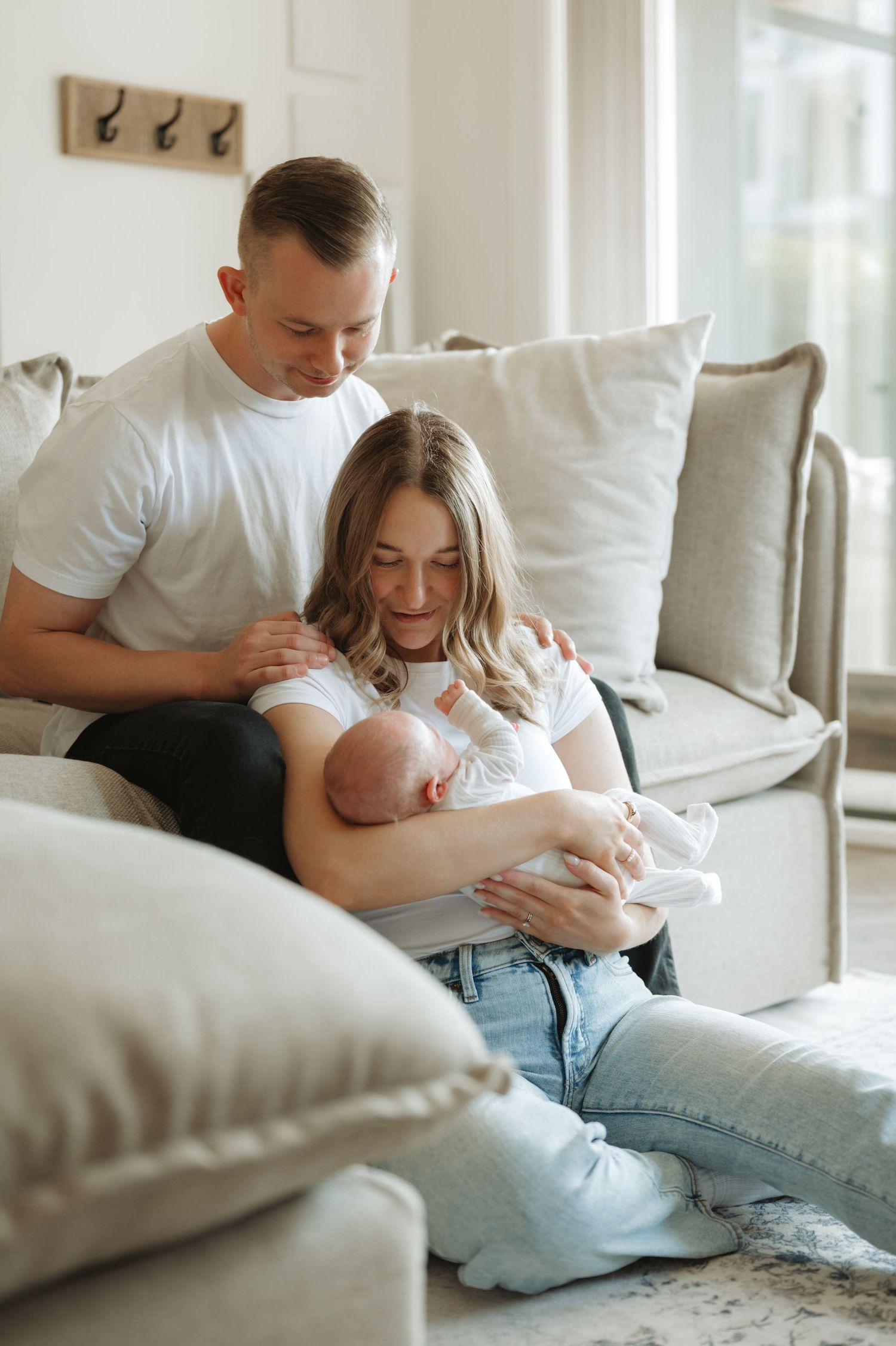 In-home lifestyle newborn family photography session