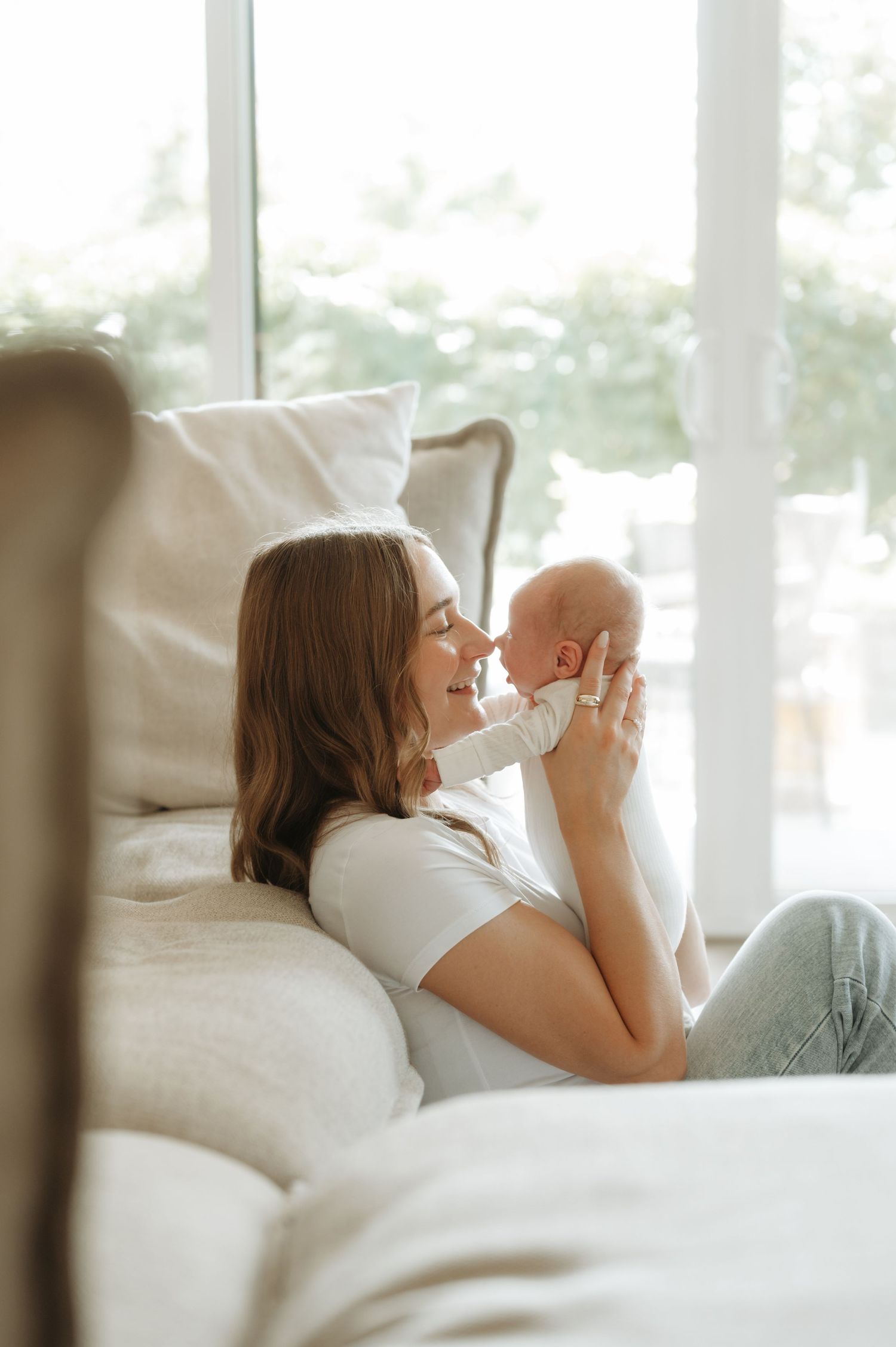 In-home lifestyle newborn family photography session