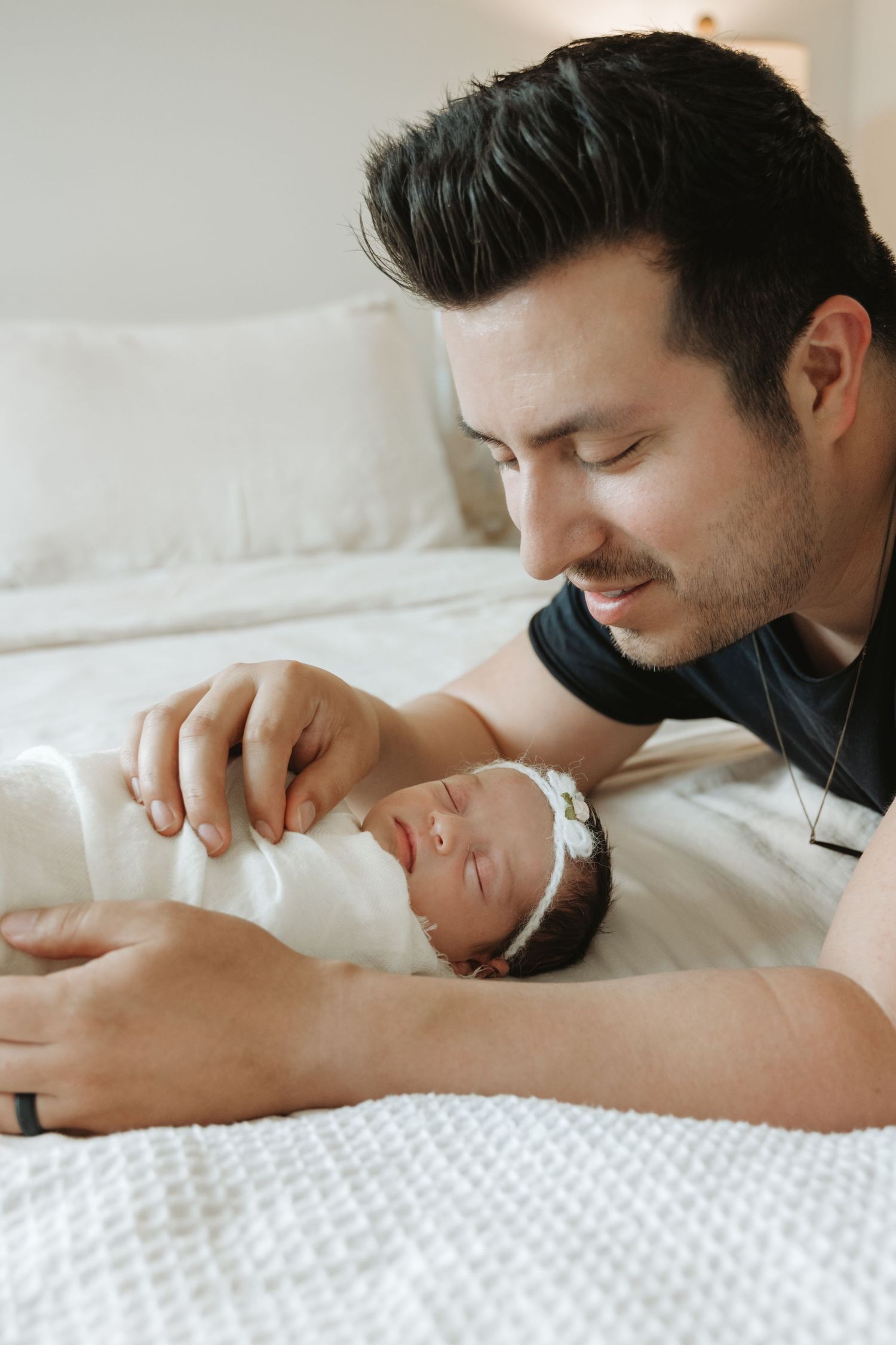 In-home lifestyle newborn family photography session