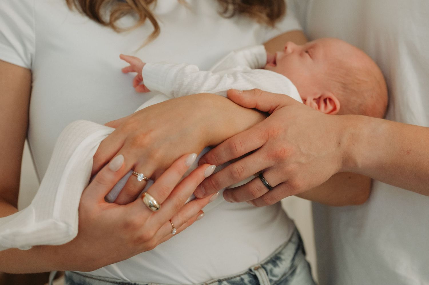 In-home lifestyle newborn family photography session