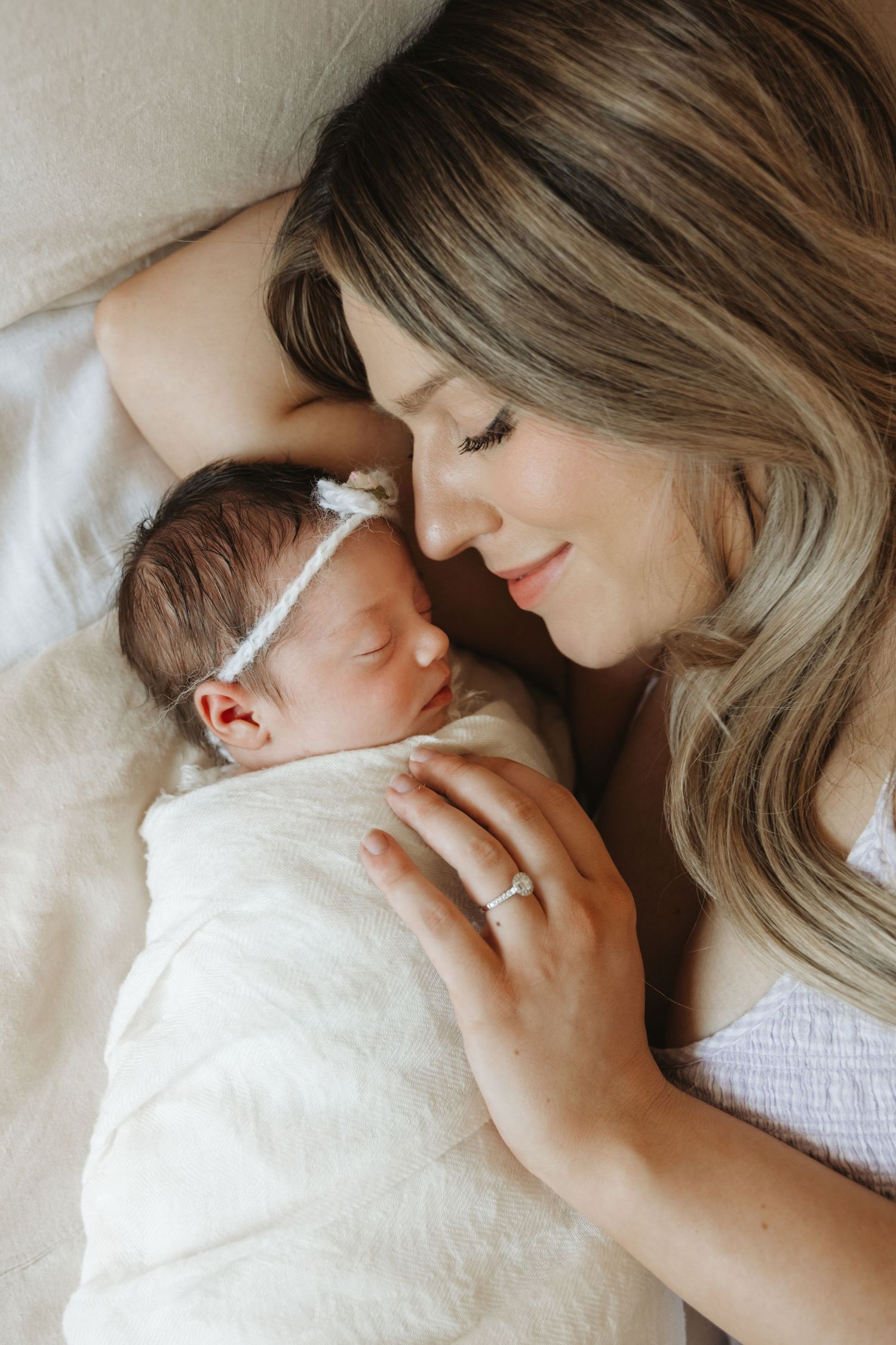 In-home lifestyle newborn family photography session