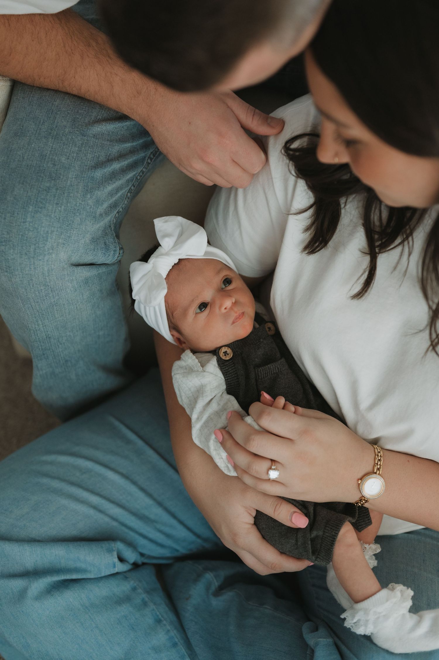In-home lifestyle newborn family photography session