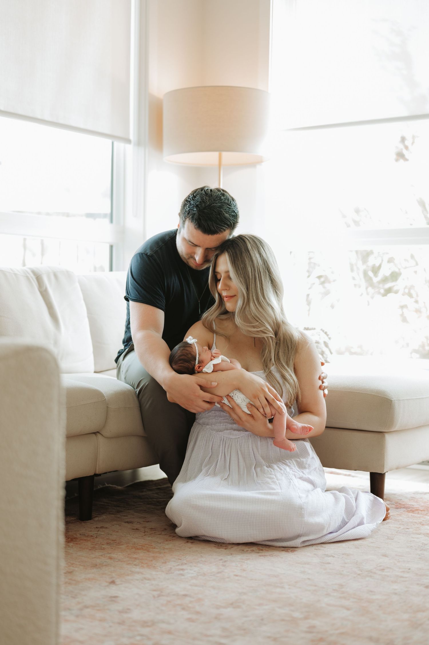 In-home lifestyle newborn family photography session