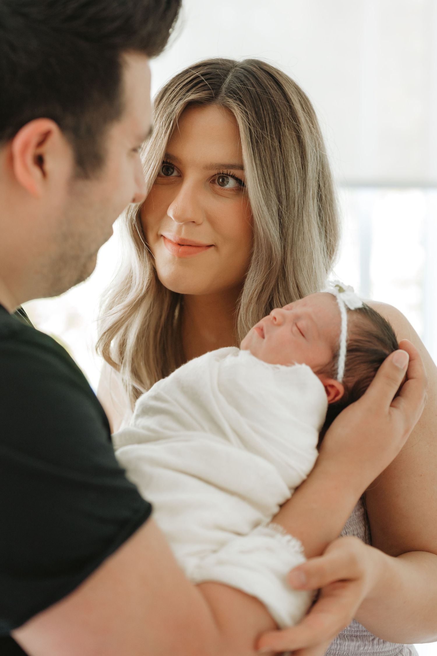 In-home lifestyle newborn family photography session