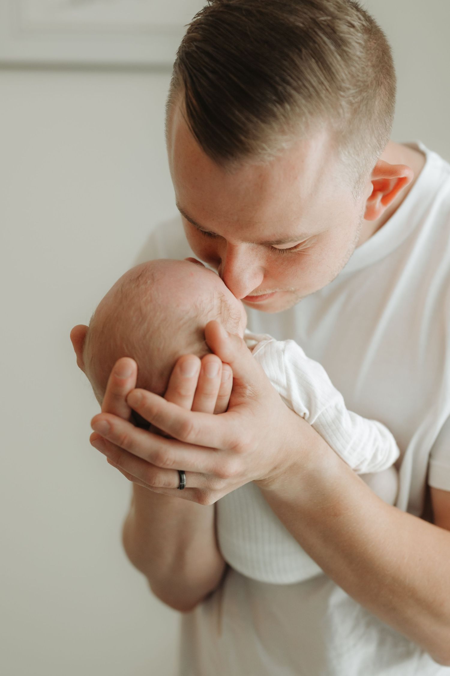 In-home lifestyle newborn family photography session