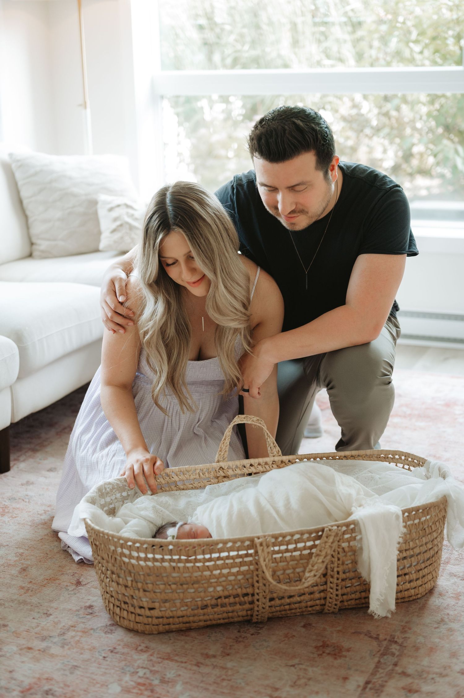 In-home lifestyle newborn family photography session