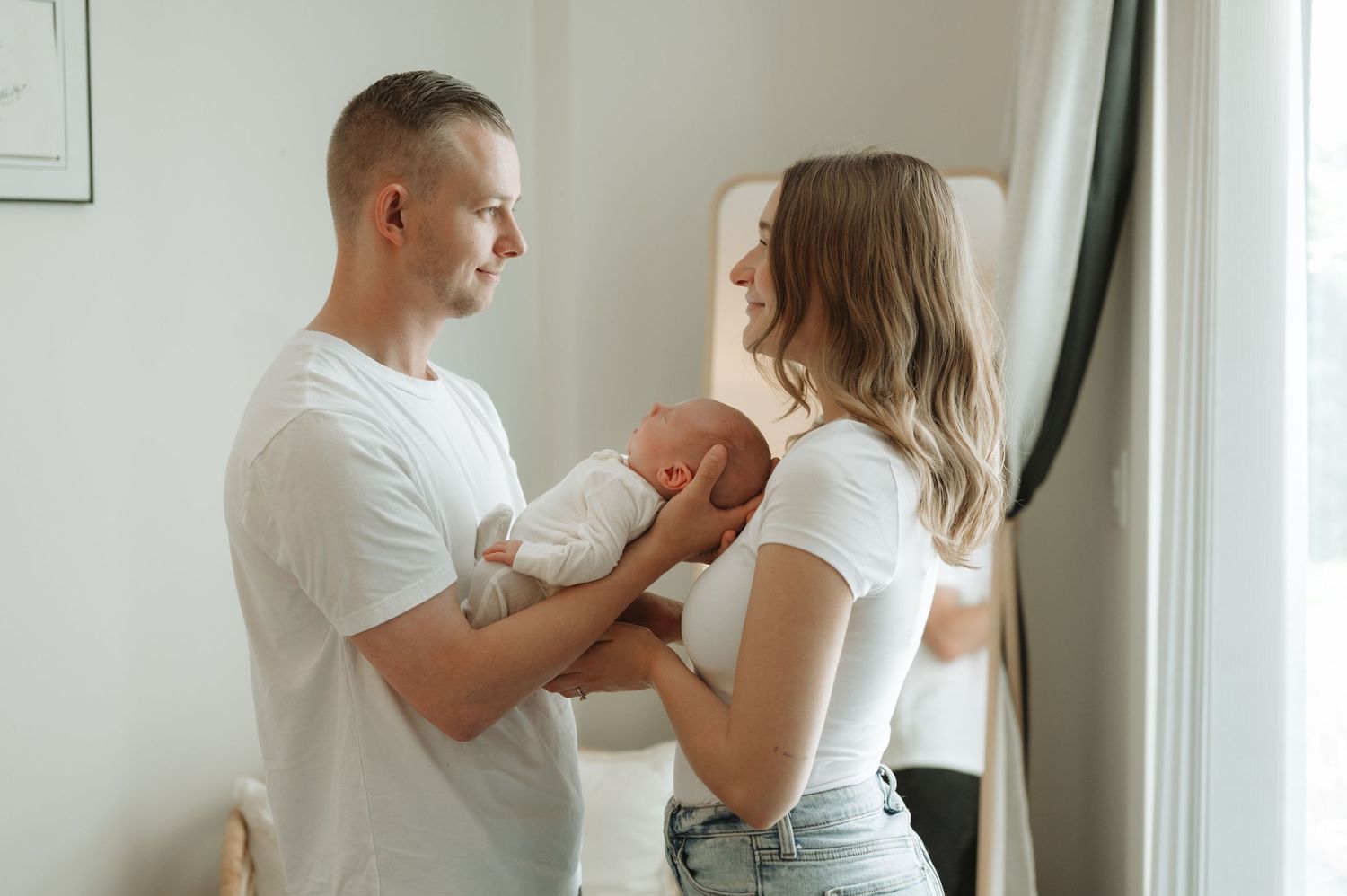 In-home lifestyle newborn family photography session