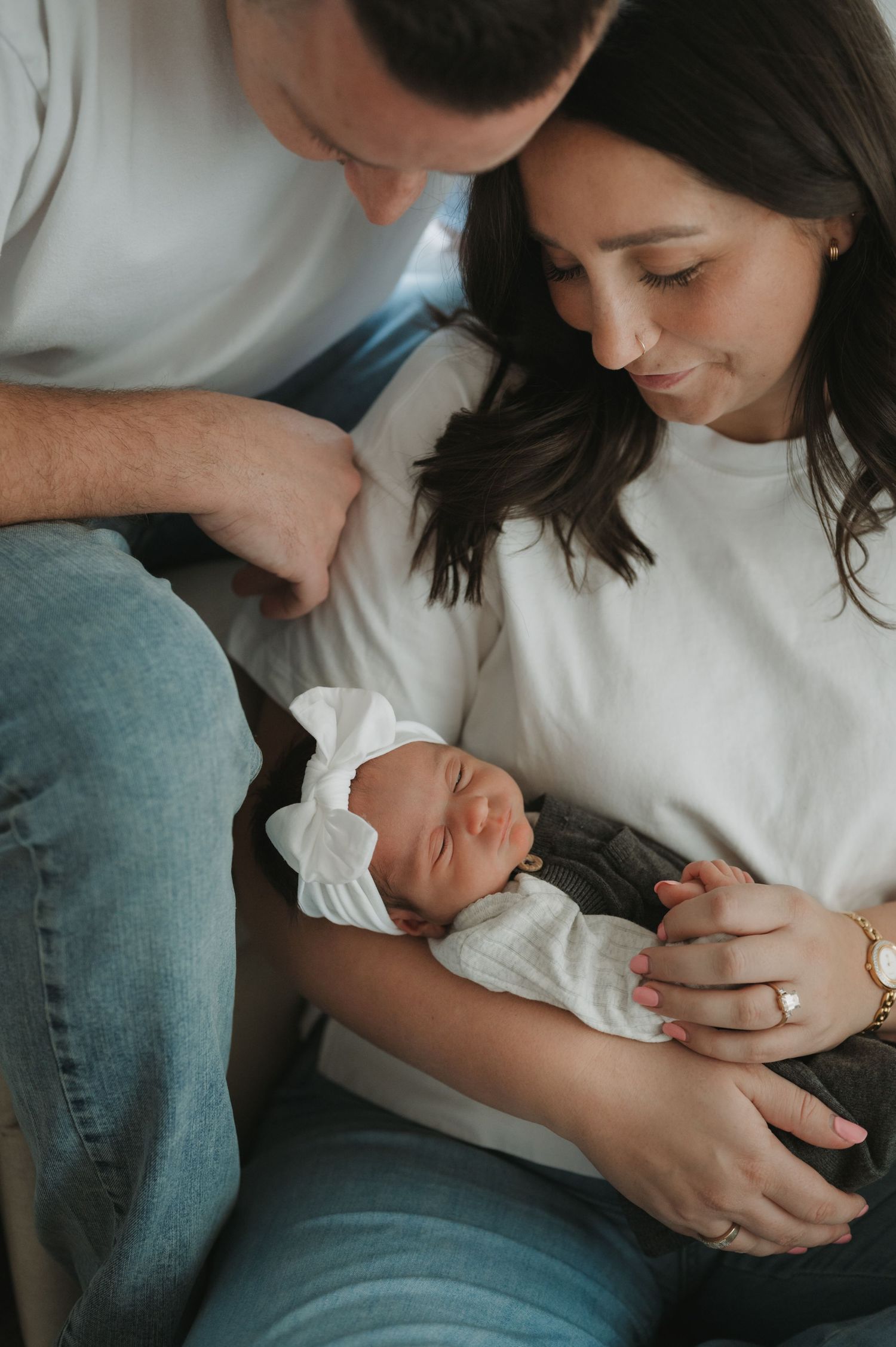In-home lifestyle newborn family photography session