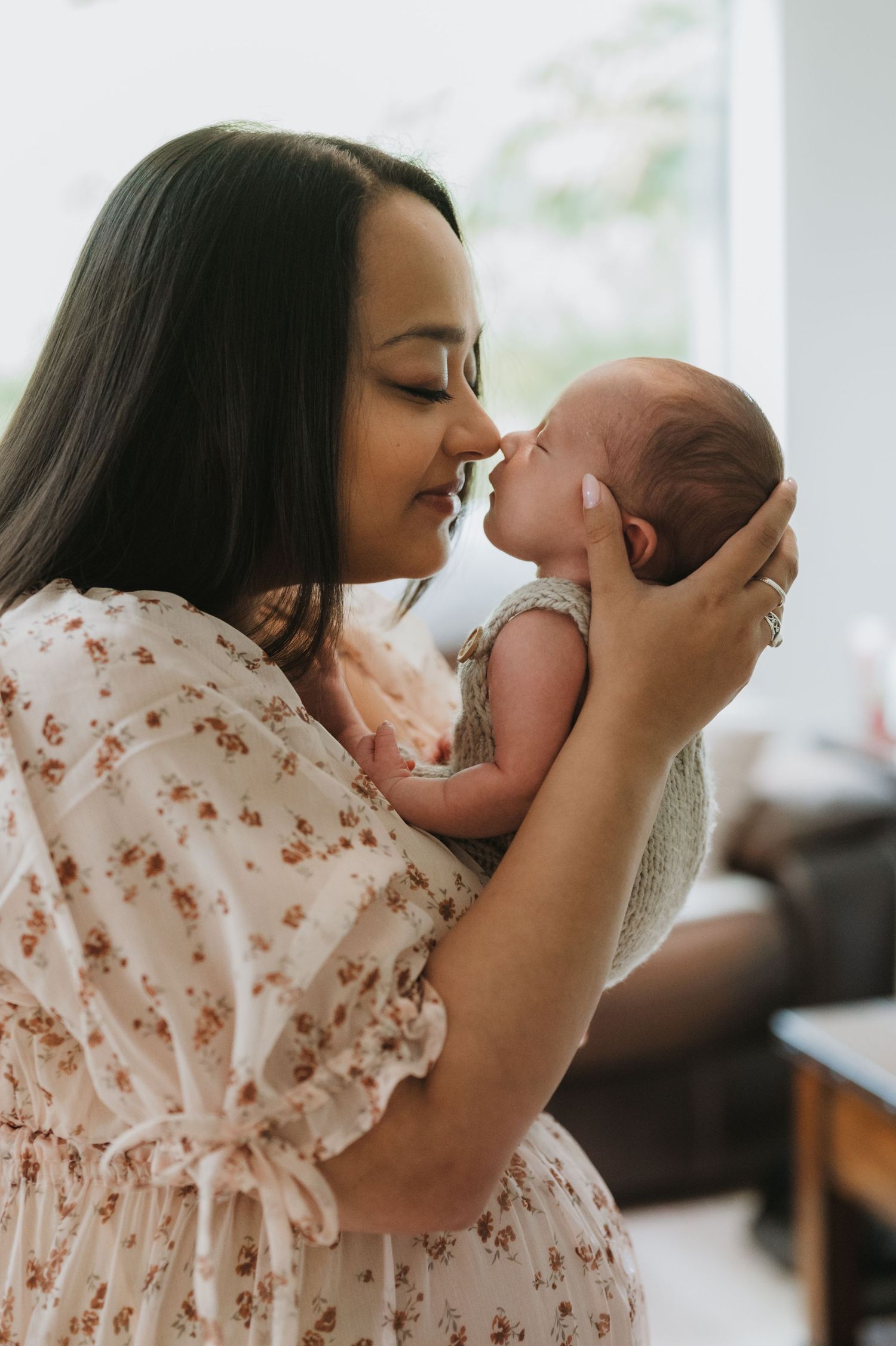 In-home lifestyle newborn family photography session