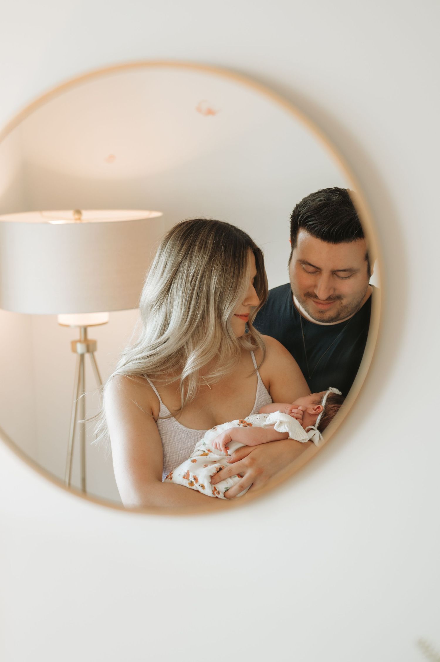 In-home lifestyle newborn family photography session