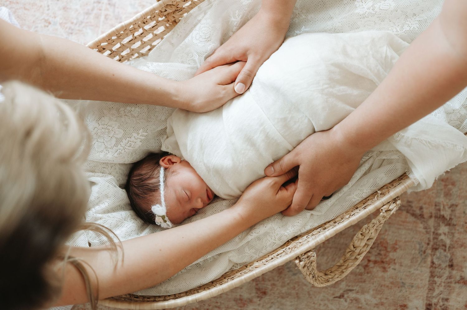 In-home lifestyle newborn family photography session
