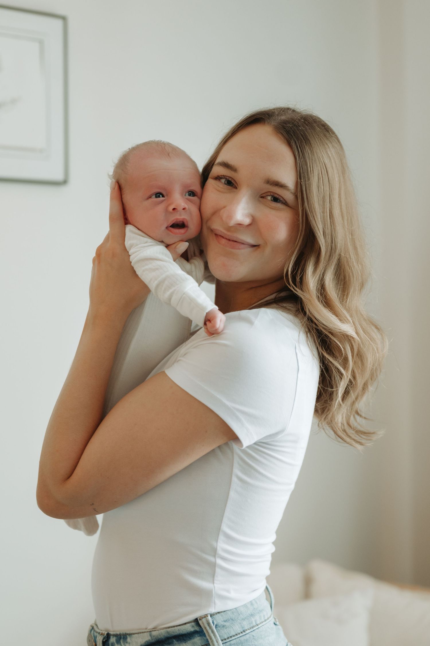 In-home lifestyle newborn family photography session