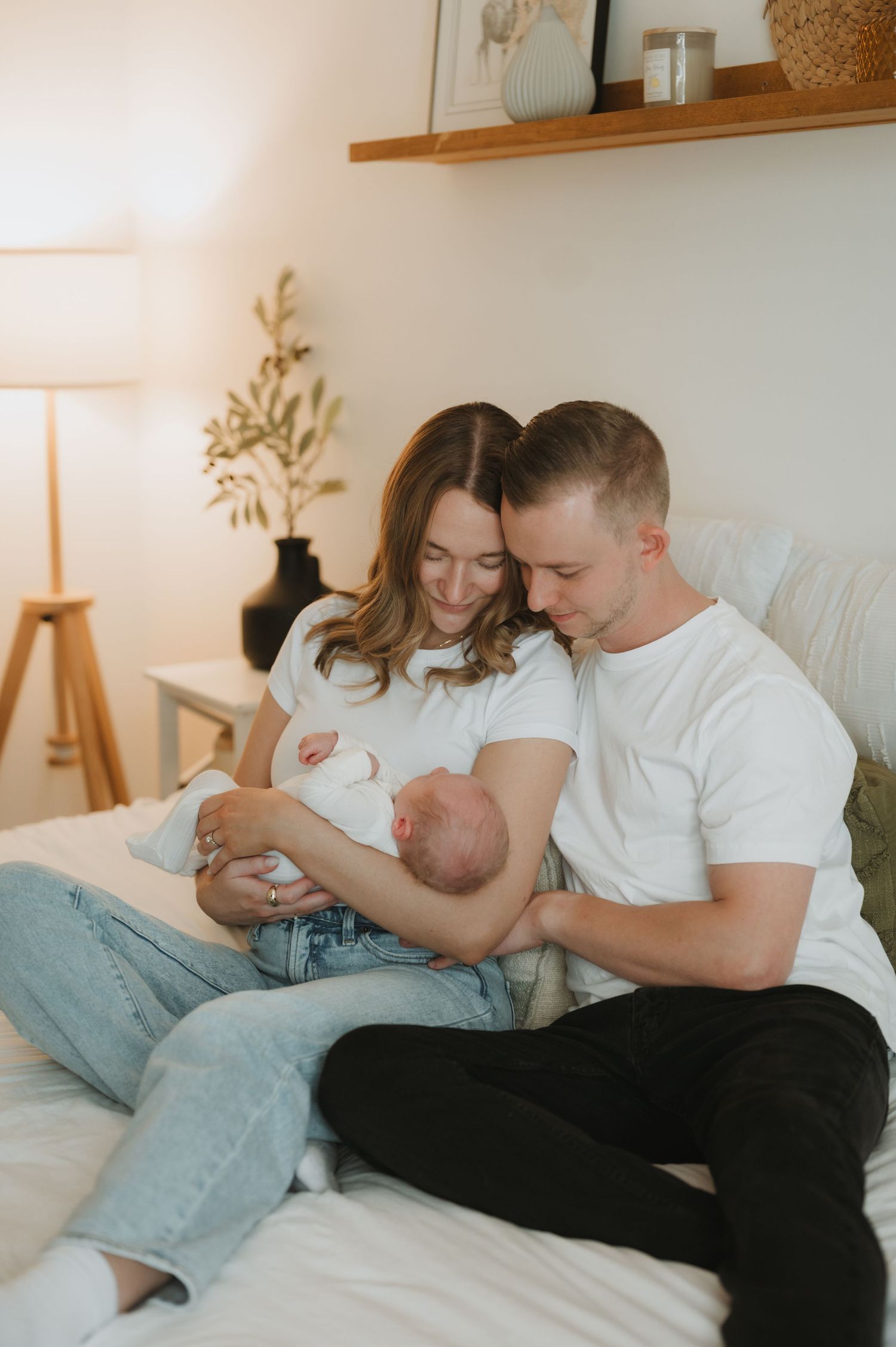 In-home lifestyle newborn family photography session