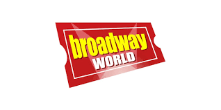 Broadway World logo with bold yellow text on red ticket-shaped background.
