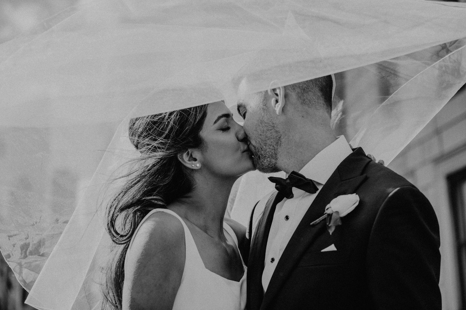 elegant wedding photography of a timeless couple, with motion blur and a high end, luxury feel. fine art wedding photographer Montreal