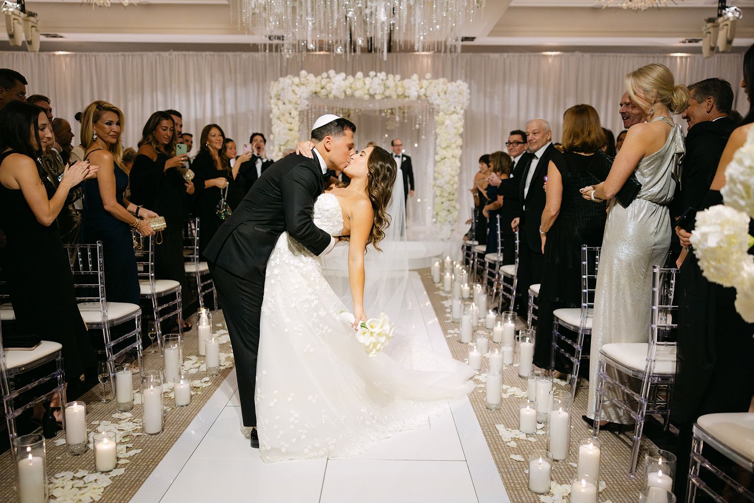 Wedding celebration at the Mandarin Oriental Boston. Photographed by Boston Wedding Photographer, Lauren Killian.