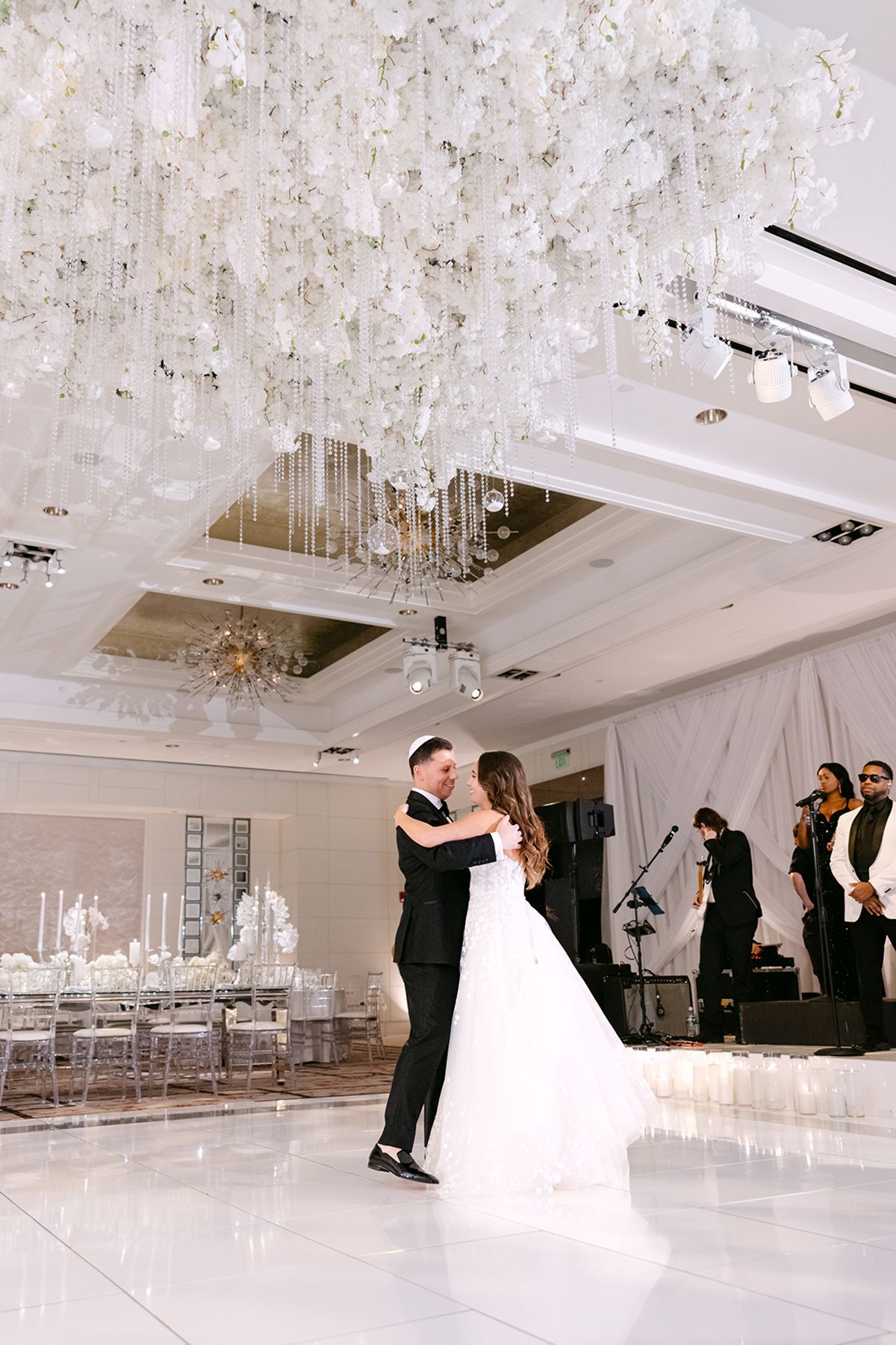 Wedding celebration at the Mandarin Oriental Boston. Photographed by Boston Wedding Photographer, Lauren Killian.