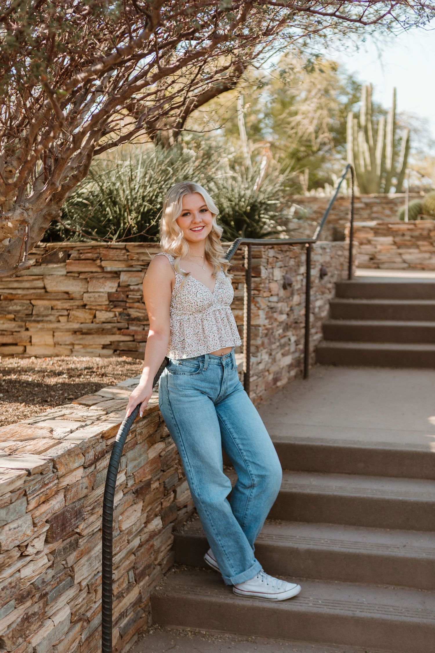 Senior Graduate Photos at Desert botanical gardens in Phoenix Arizona