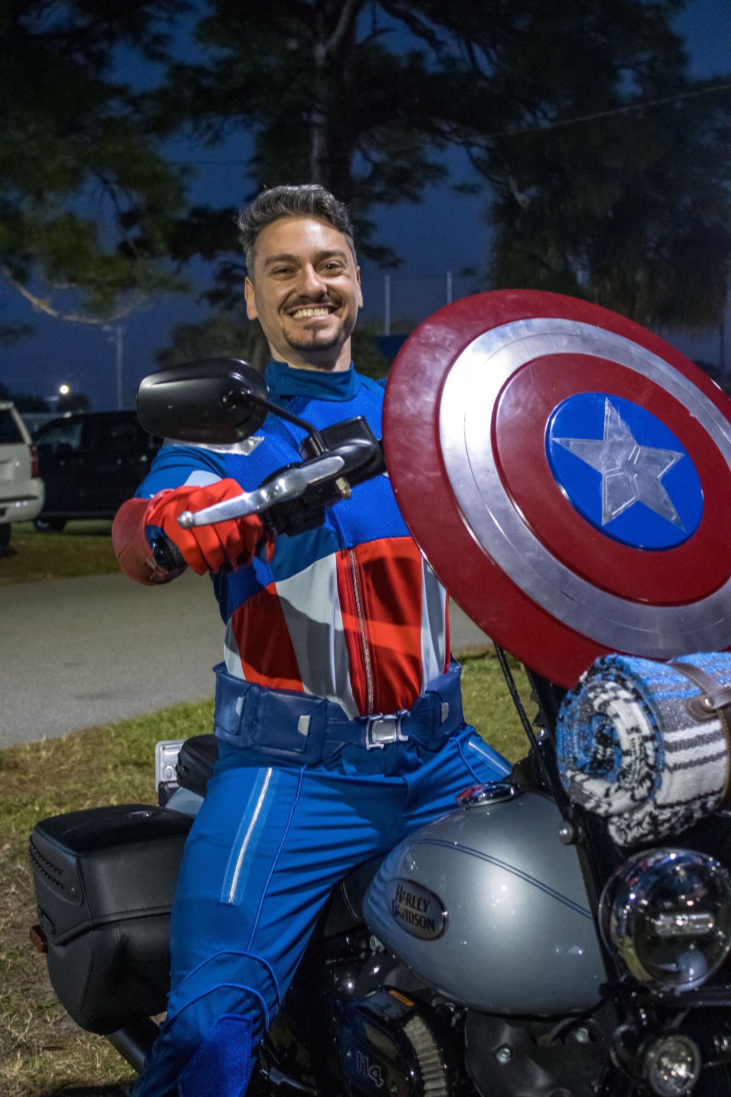 daniel harris posing on motorcyle