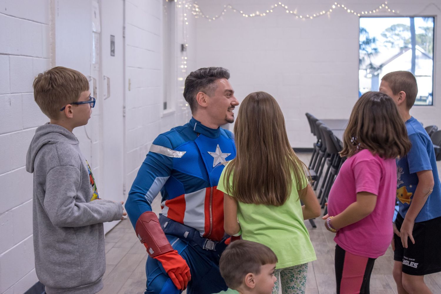 daniel harris captain america talks to kids