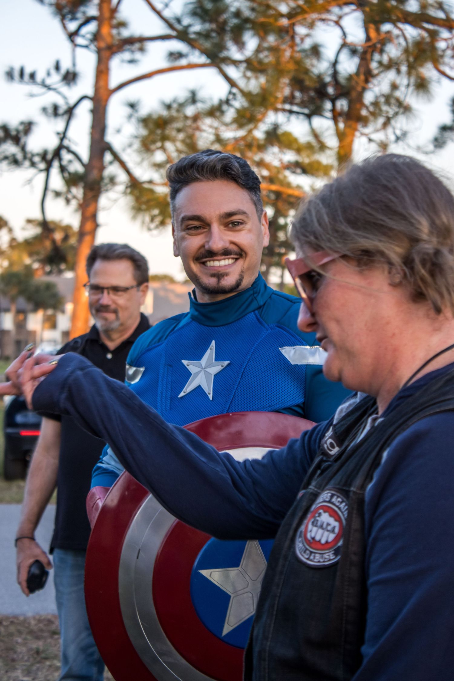 motorcyle event with daniel harris captain america