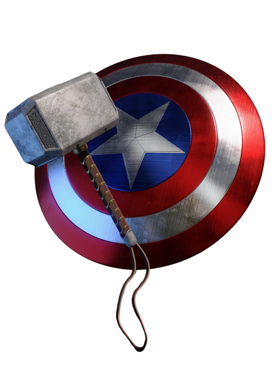 captain america shield and thor's hammer