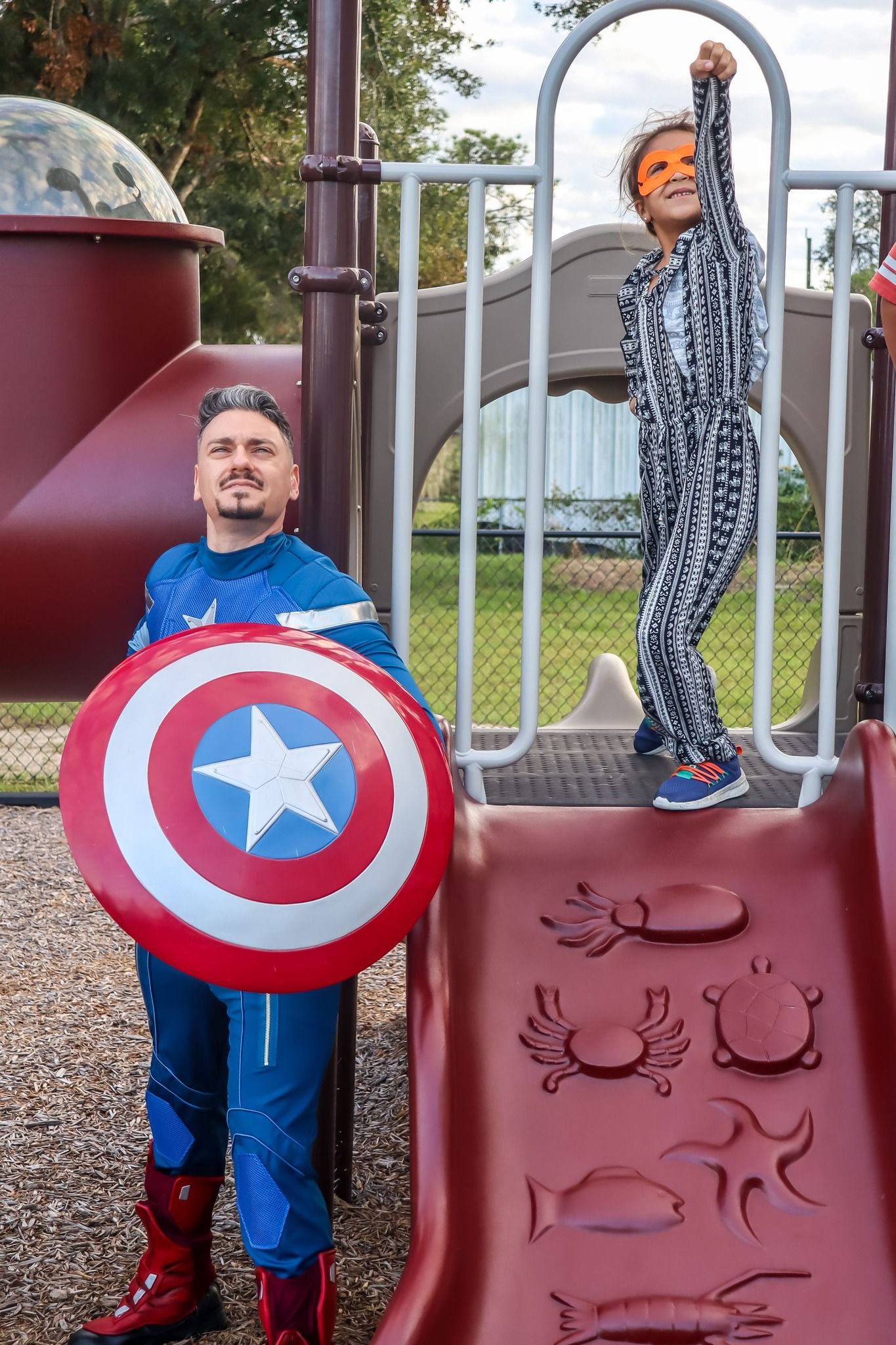 daniel posing at playground
