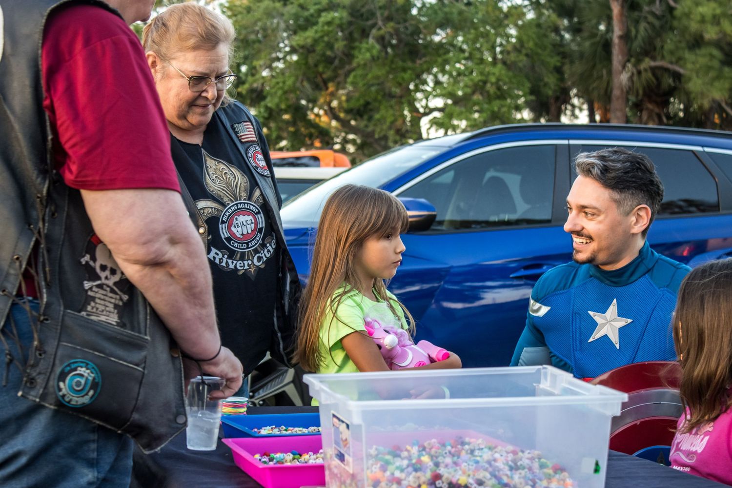 motorcyle event with daniel harris captain america