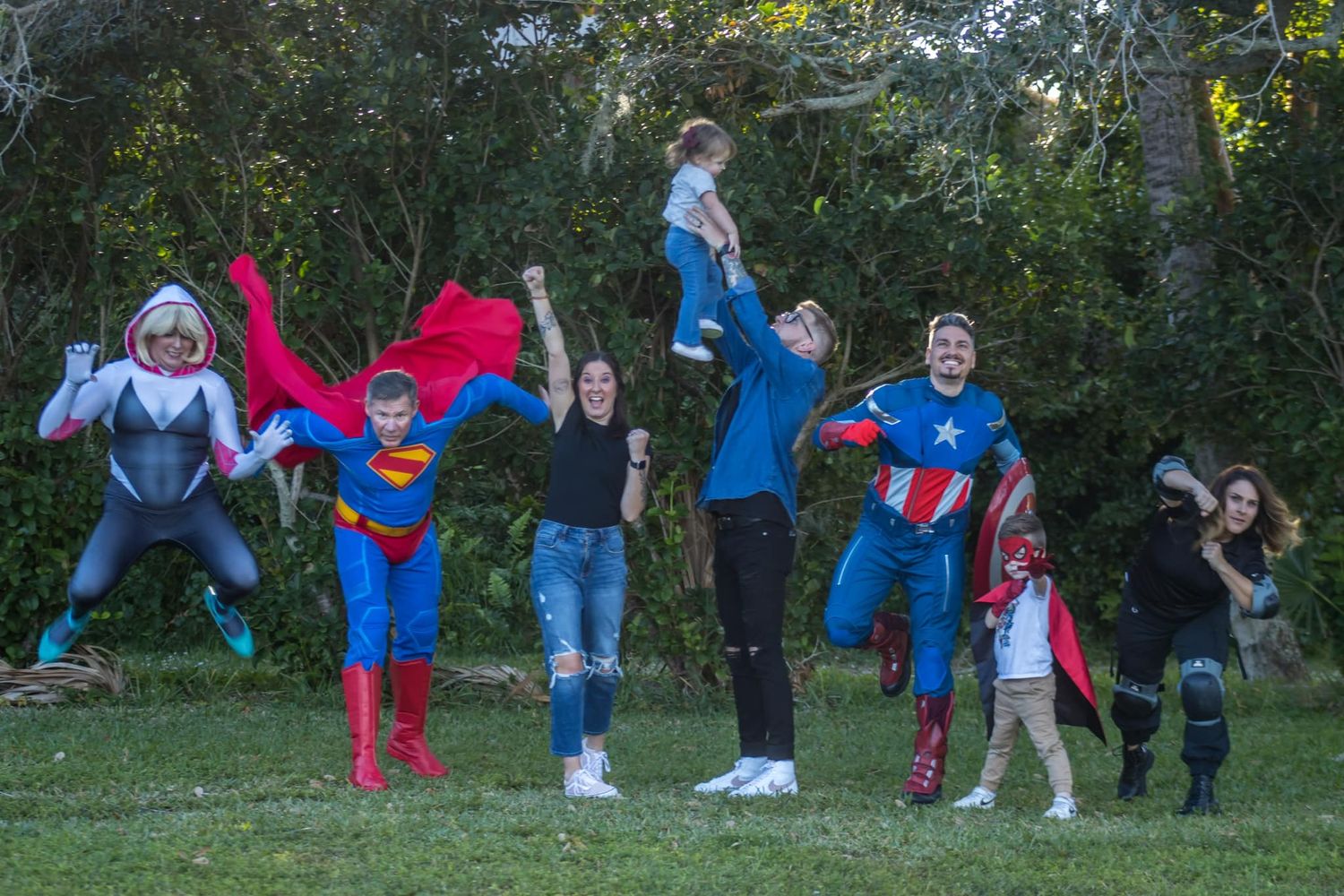 hero group with family