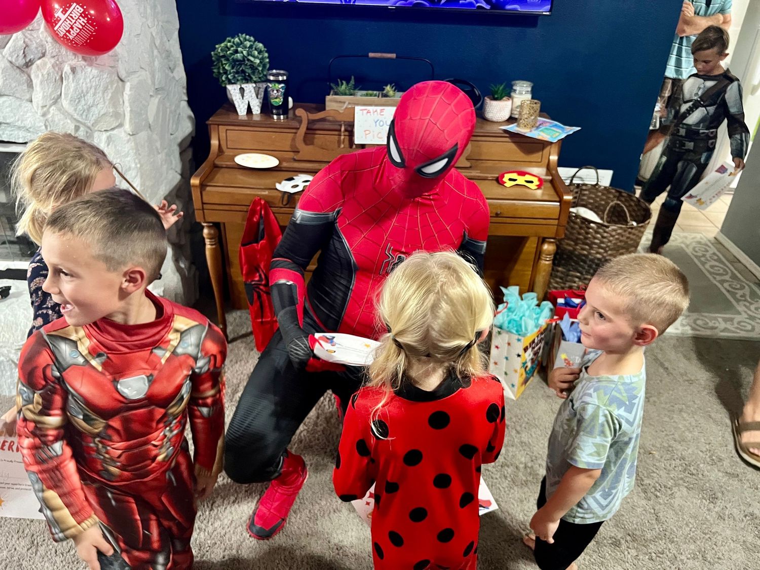 spiderman at birthday party