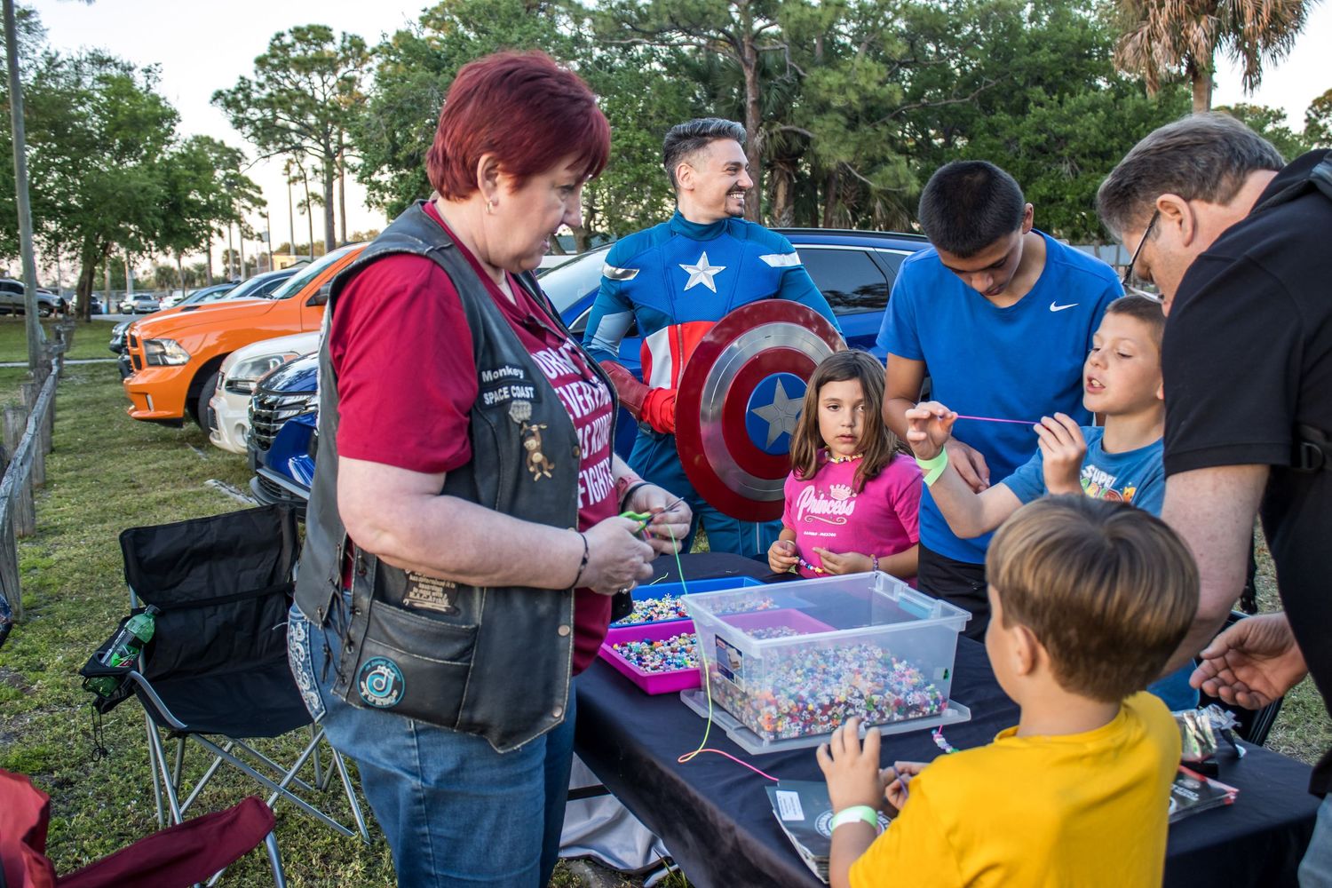 motorcyle event with daniel harris captain america