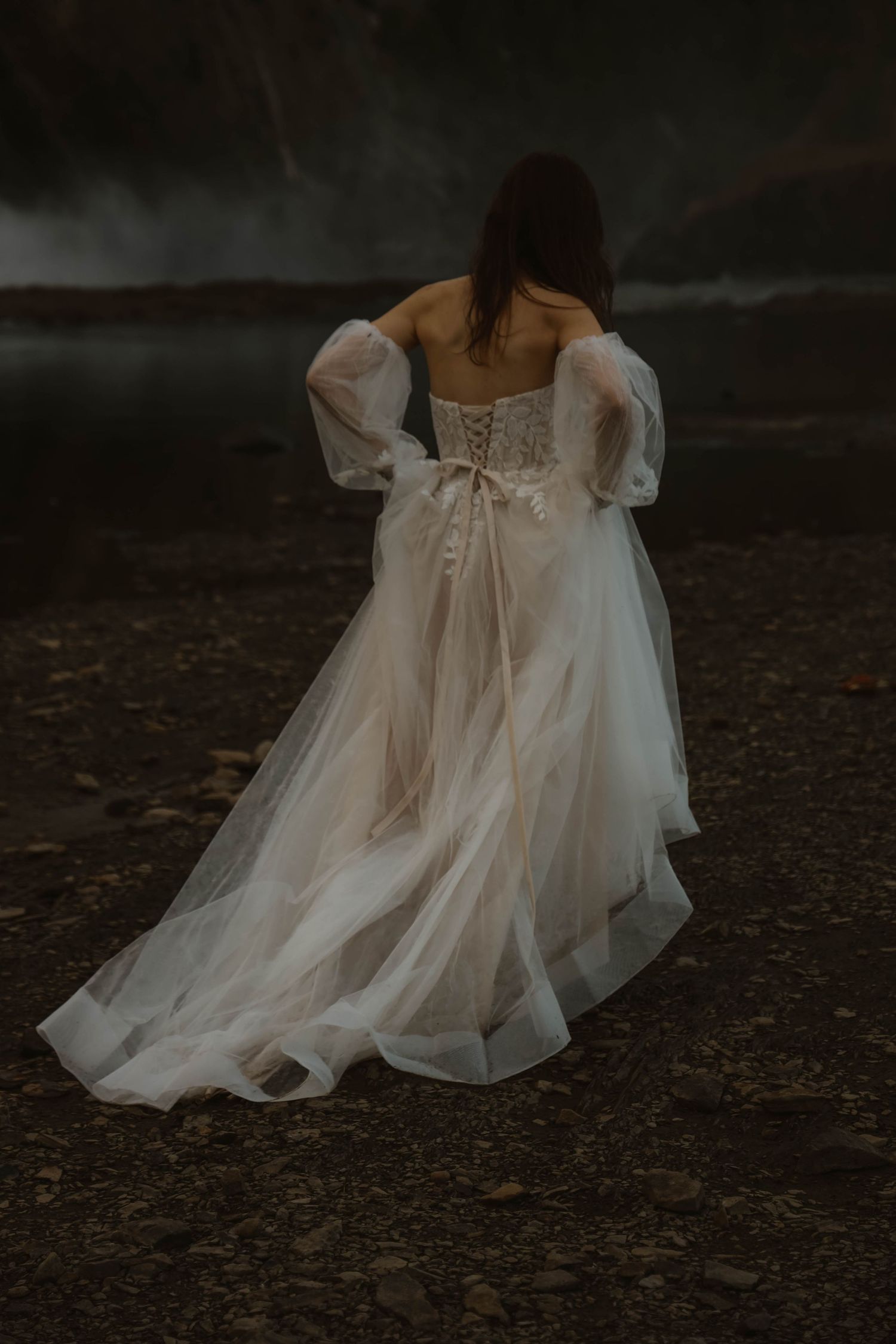 beach moody bride