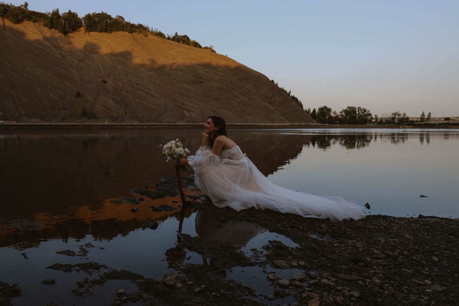 beach moody bride