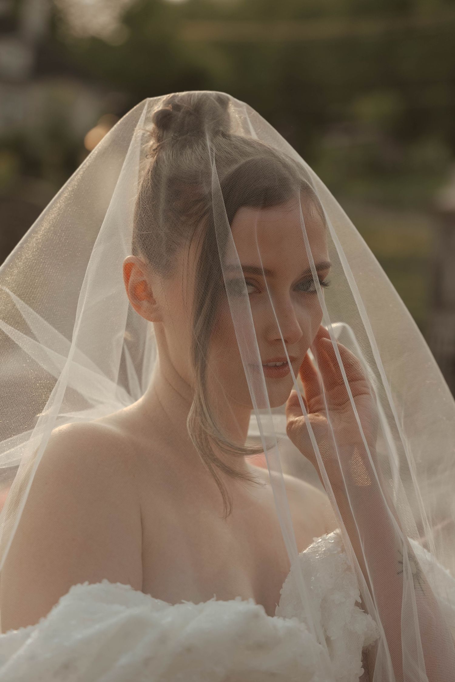 Bride under veil