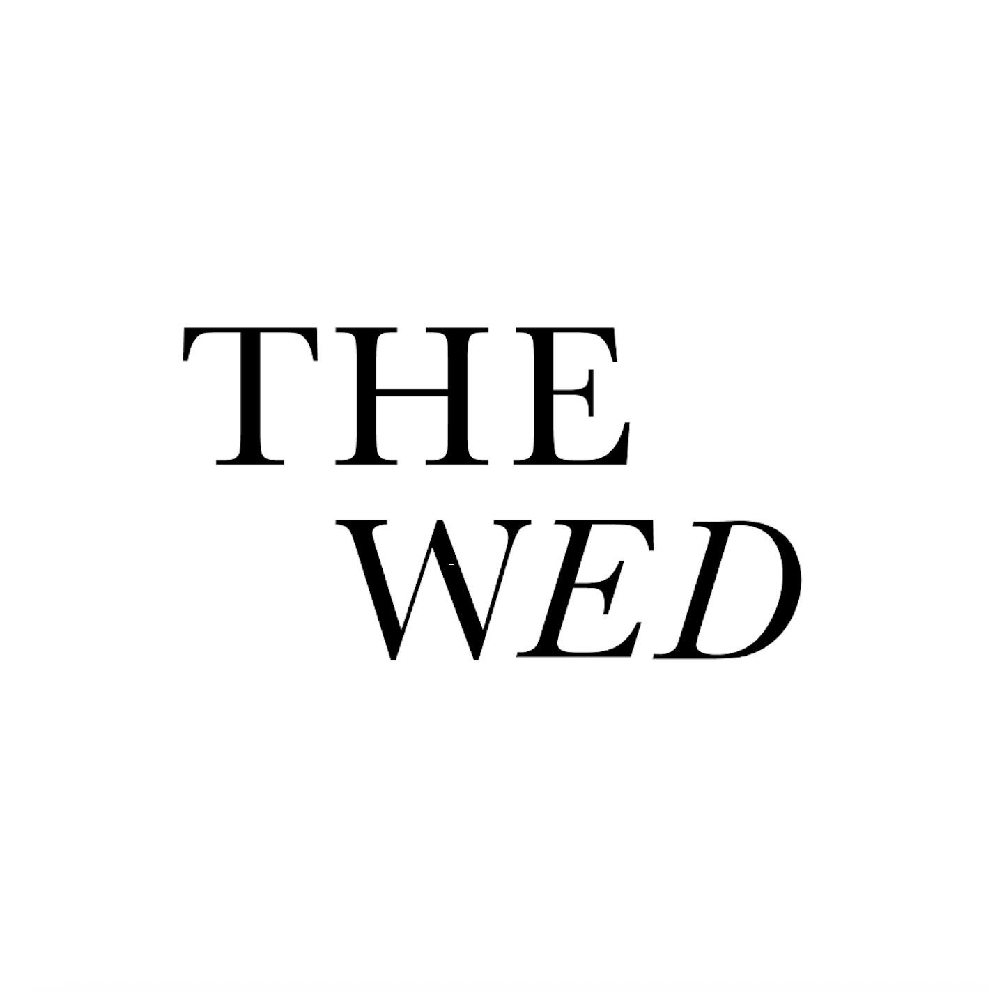 THE WED minimalist wedding publication logo in black serif typography on white background.