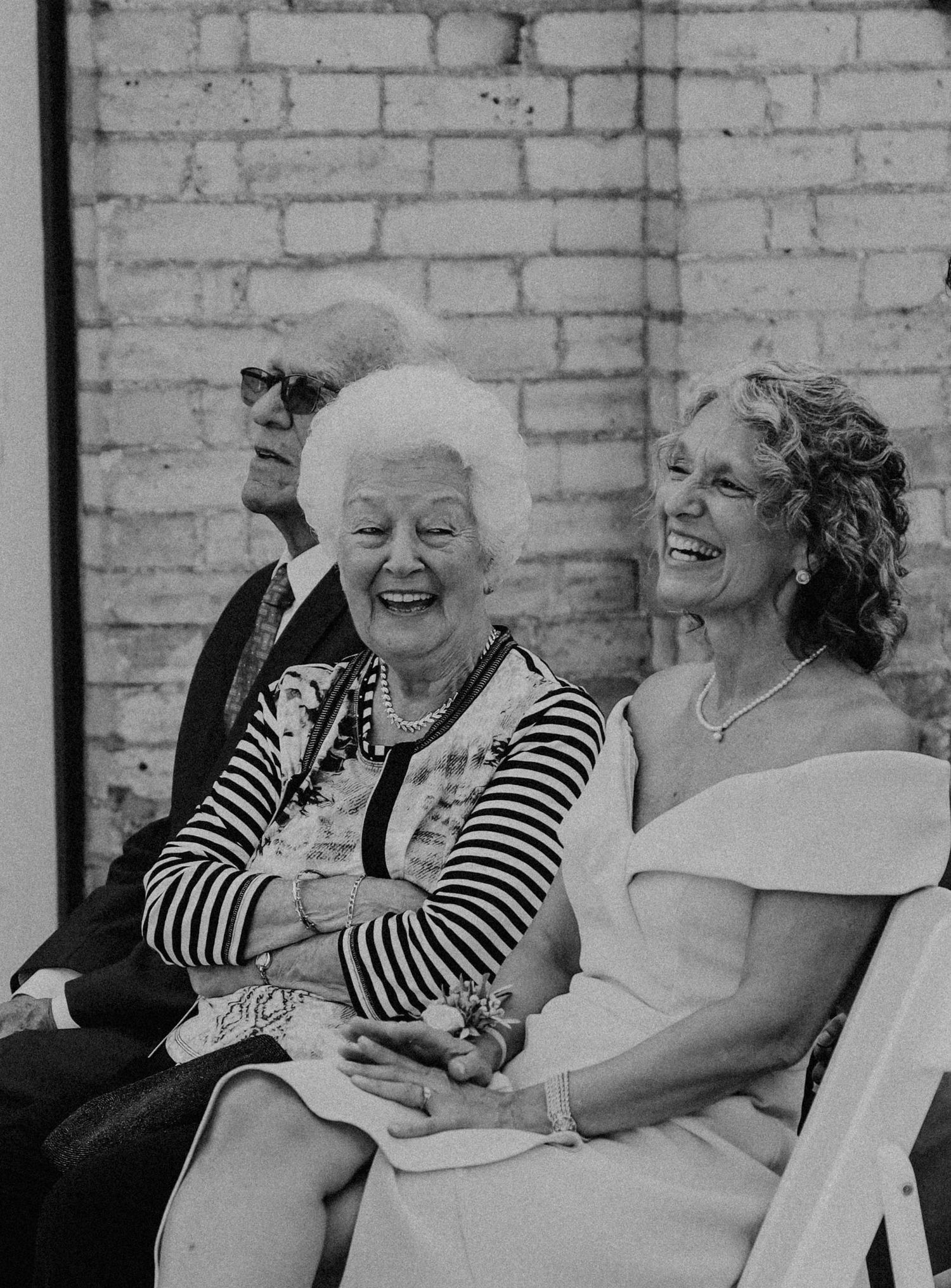 Grandma laughing at ceremony