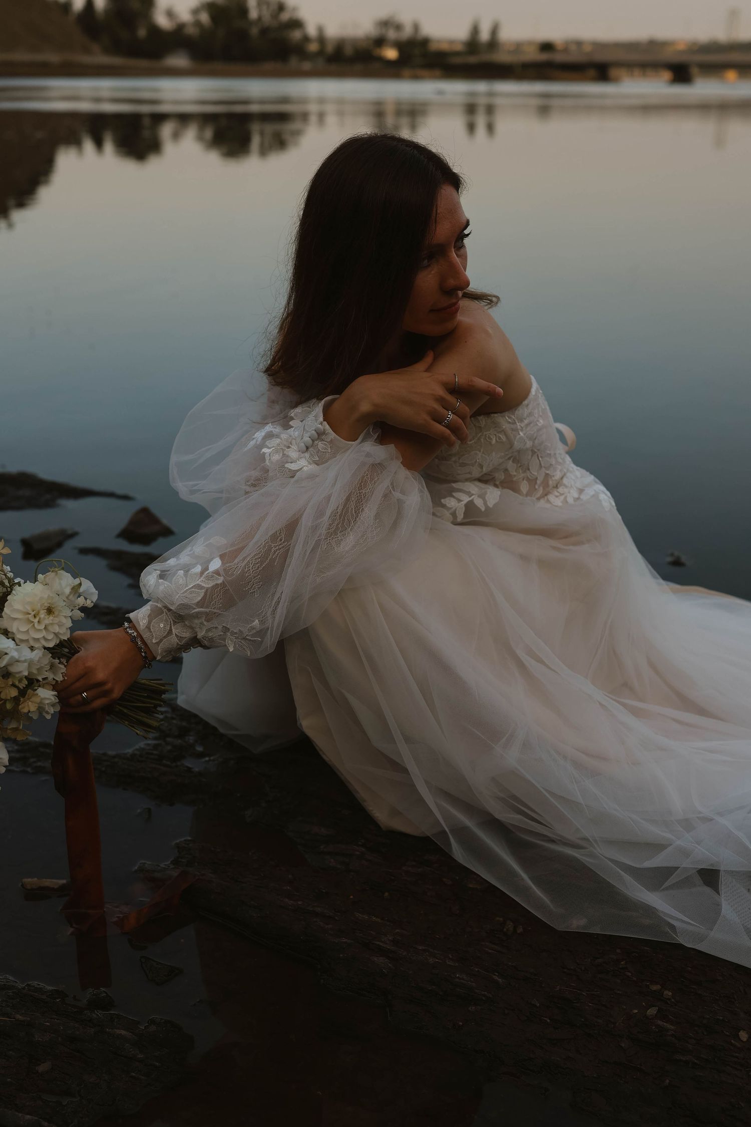 beach moody bride
