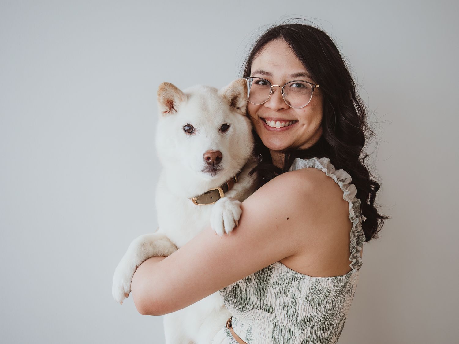 Pet and owner connection captured during a professional photography session in edmonton with Coral Konanz Photography