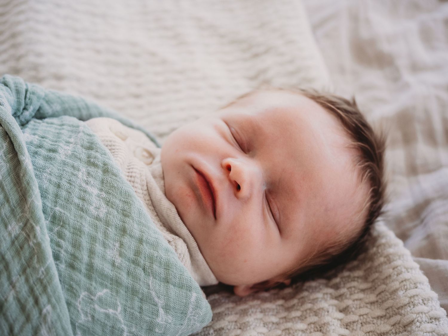Soft neutral newborn studio photography