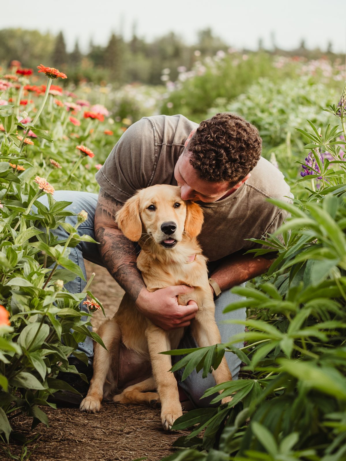 Pet and owner connection captured during a professional photography session in edmonton with Coral Konanz Photography