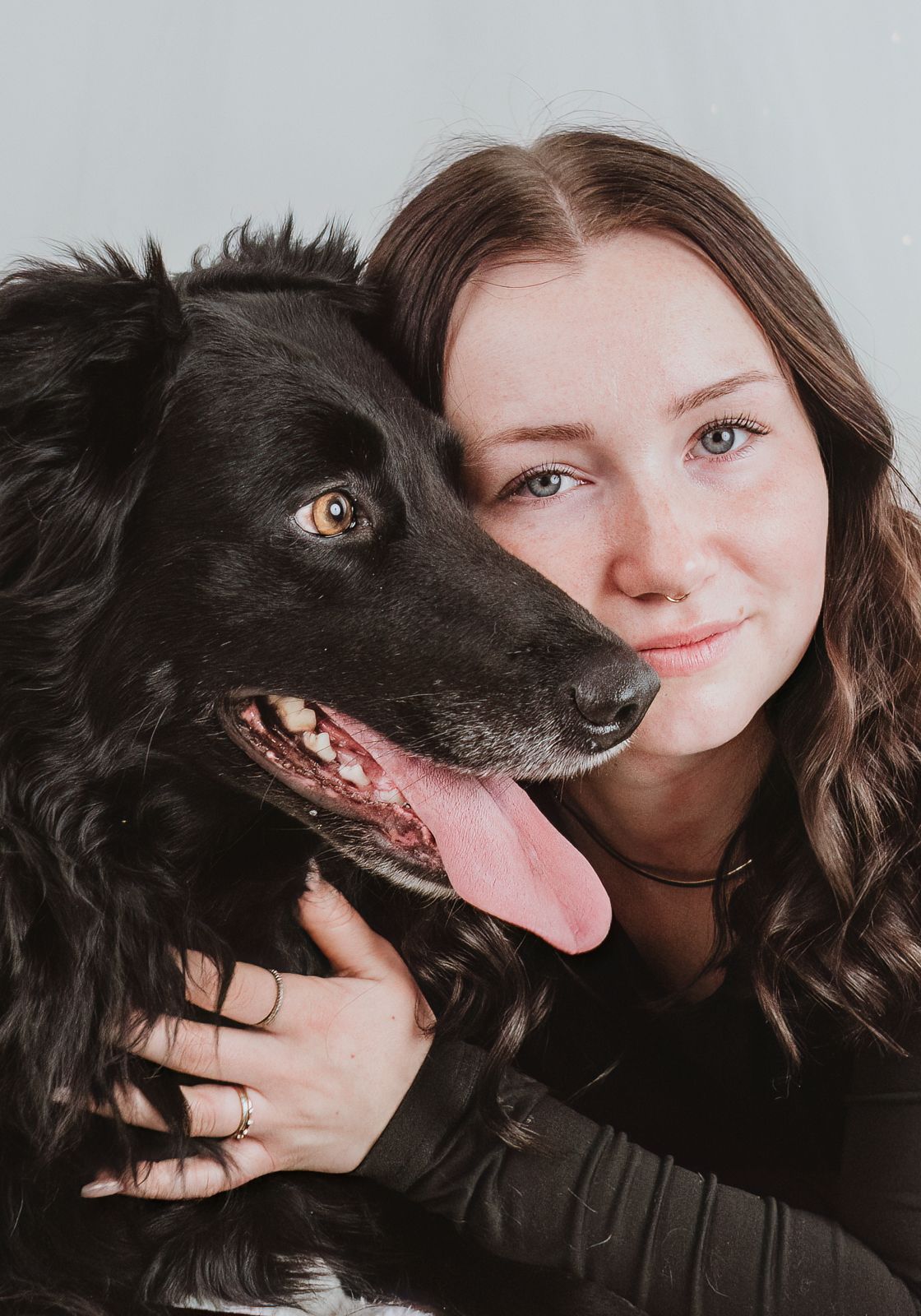 Pet and owner connection captured during a professional photography session in stony plain with Coral Konanz Photography