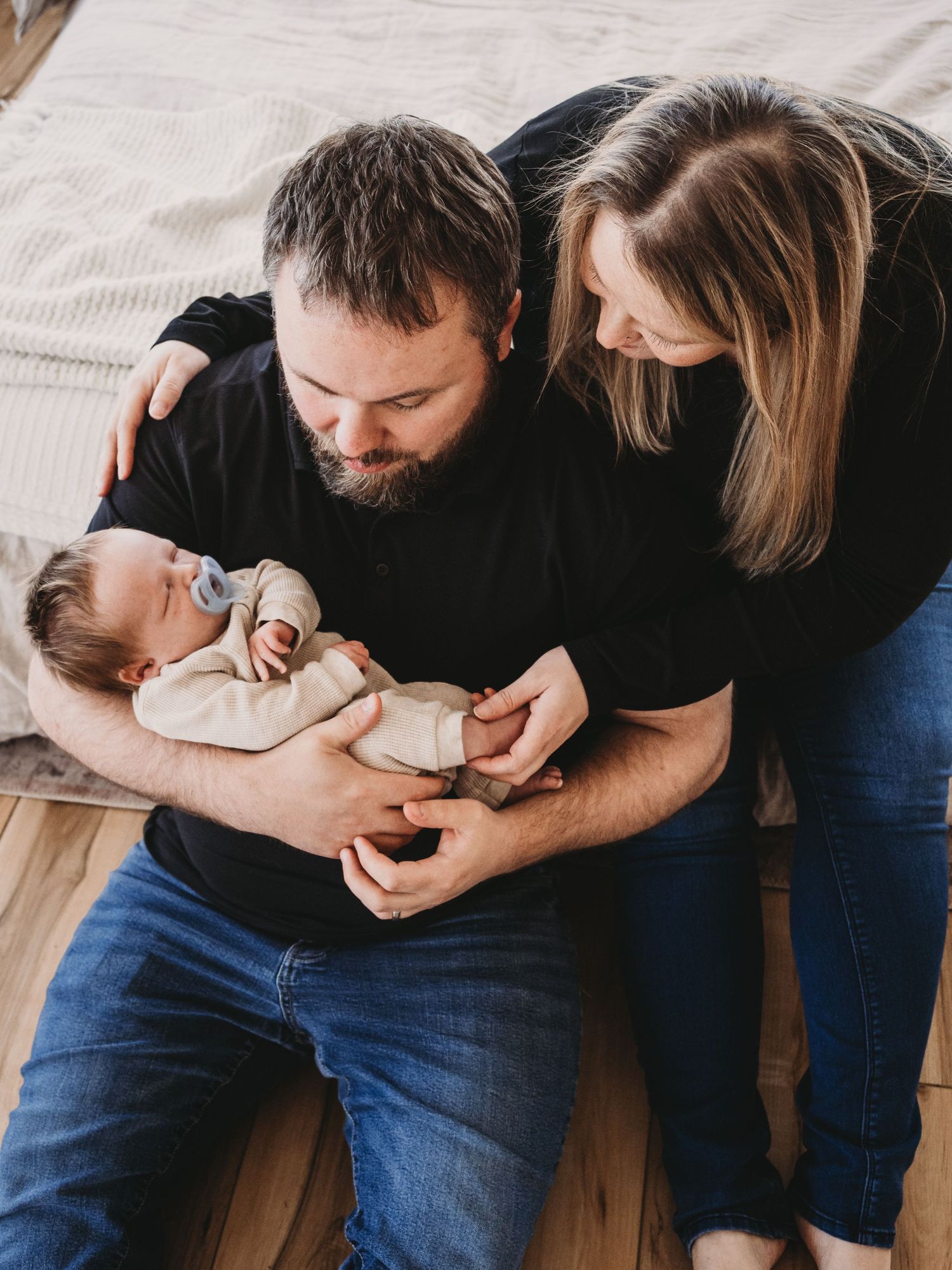 Soft neutral newborn studio photography