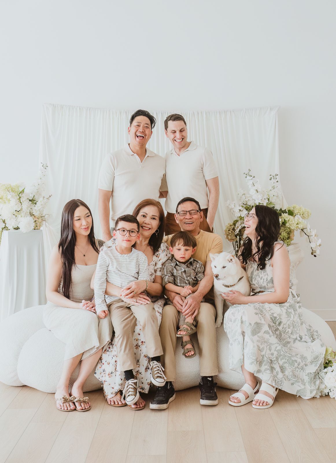 Pet-friendly family photography session captured by Coral Konanz Photography in Stony Plain and the Edmonton area.