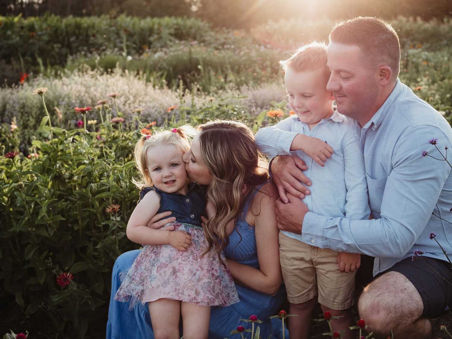 family photography session at Fern's Flower Garden Edmonton