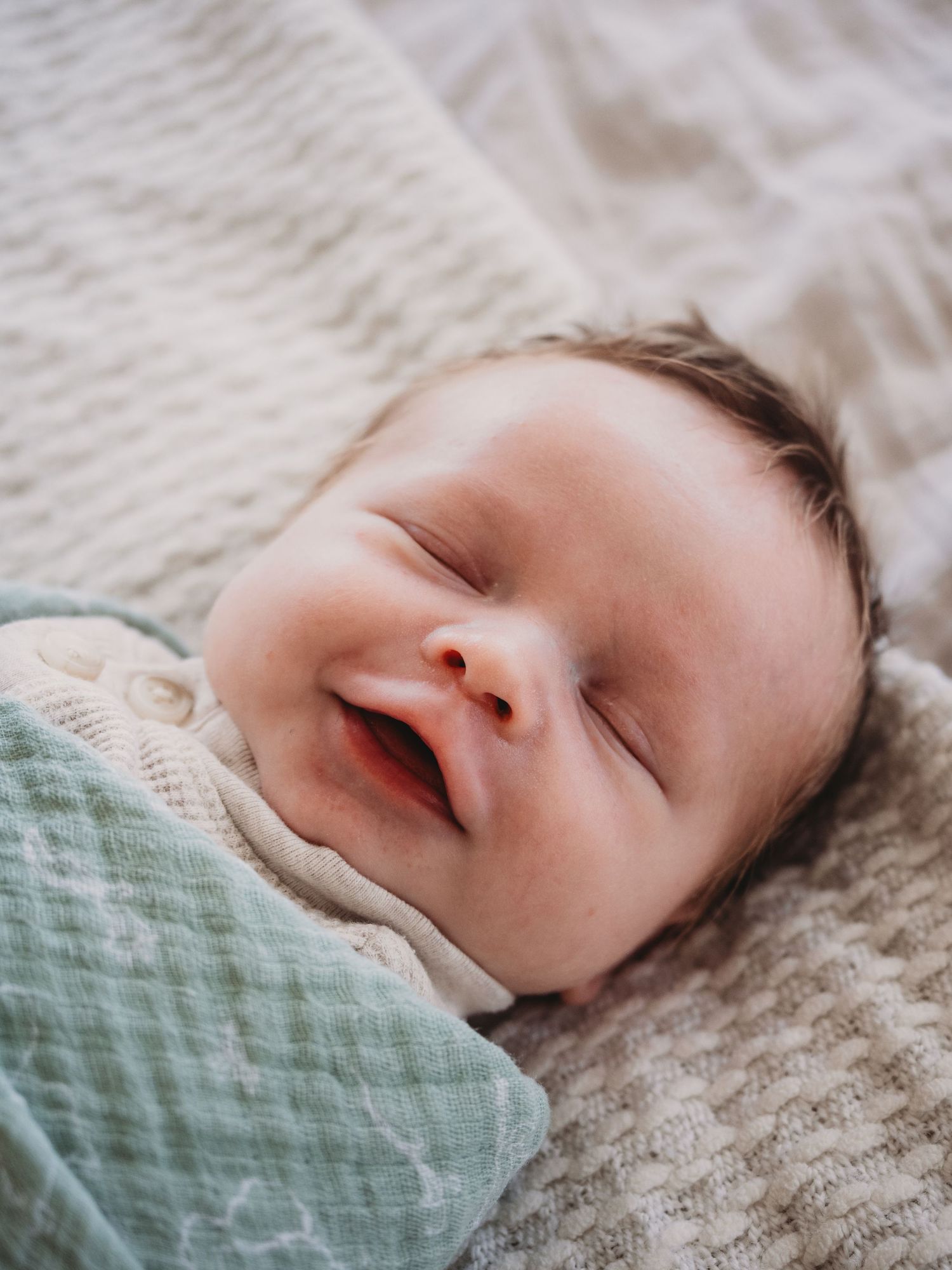 Soft neutral newborn studio photography